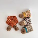 【GOODS】フラワー キッズ ベビー クロスデザイン チェック柄 花柄 厚手 防風 防寒