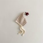 【GOODS】ニット帽 ベビー ボーダー柄星モチーフ 耳あて付き 厚手 防寒 - 画像 (9)