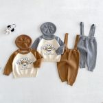 【73-100cm】サロペット＆セーター＆帽子 ベビー ニット
