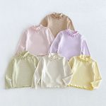 【80-130cm】トップス 女の子 ハイネック 無地