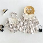【66-140cm】ロンパースorワンピース 女の子 姉妹服 可愛い
