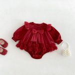 【66-90cm】ロンパース ベビー ビッグ 蝶結び