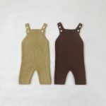 【66-90cm】サロペット ベビー ニット 無地 - 画像 (4)