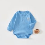 【66-90cm】ロンパース ベビー 馬ロゴ リブ 無地 - 画像 (6)