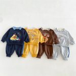 【80-130cm】セットアップ 男の子 カートゥーン 襟付き