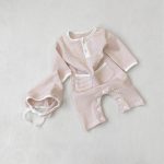 【66-90cm】オールインワンor帽子 ベビー 長袖ボーダー柄 ポケット - 画像 (13)