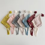 【GOODS】ニット帽 ベビー ボーダー柄星モチーフ 耳あて付き 厚手 防寒 - 画像 (3)