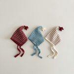 【GOODS】ニット帽 ベビー ボーダー柄星モチーフ 耳あて付き 厚手 防寒 - 画像 (5)