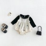 【66-90cm】ロンパース ベビー ドット リボン