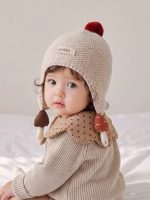 【GOODS】ニット帽 ベビー 耳あて付き キュート 防寒 保温 防風 あったか - 画像 (3)