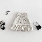 【73-100cm】トップスorワンピース 厚手ドット フリル襟 - 画像 (7)
