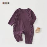 【59-90cm】カバーオール ベビー フリル ジャカード - 画像 (3)