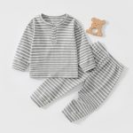 【73-110cm】セットアップ ベビー ボーダーリブ 快適 - 画像 (3)