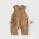 【73-100cm】カバーオール ベビー カートゥーン ポケット ワッフル - 画像 (3)