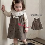 【73-100cm】トップスorスカート 女の子 ハート ジャンパー フリル襟