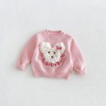 【80-130cm】トップスorパンツ 女の子 いぬ ハート デニム - 画像 (3)