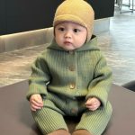 【66-100cm】カバーオール ベビー フード付き ニット - 画像 (3)