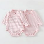 【59-90cm】ロンパース2点セット ベビー 無地＆ボーダー - 画像 (4)