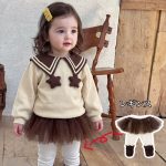 【73-100cm】プルオーバーorスカートパンツ 女の子 丸襟 星柄 チュール - 画像 (4)