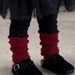 【73-100cm】 ワンピースorニットレギンス ベビー 小花柄 チュール 裏起毛 - 画像 (4)