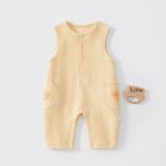 【73-100cm】カバーオール ベビー カートゥーン ポケット ワッフル - 画像 (4)
