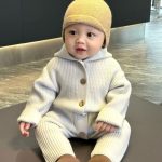 【66-100cm】カバーオール ベビー フード付き ニット - 画像 (4)
