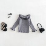 【66-90cm】トップスorロンパース ベビー ドット フリル襟 - 画像 (4)
