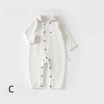 【66-90cm】長袖カバーオール ベビー 折り襟 ゆったり - 画像 (5)