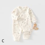 【52-66cm】カバーオール ベビー 北欧風 総柄 紐付き - 画像 (5)