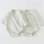【59-90cm】ロンパース2点セット ベビー 無地＆ボーダー - 画像 (6)