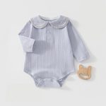【59-90cm】ロンパース ベビー 丸襟 コットン - 画像 (6)