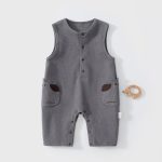 【73-100cm】カバーオール ベビー カートゥーン ポケット ワッフル - 画像 (7)