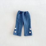 【80-130cm】トップスorパンツ 女の子 いぬ ハート デニム - 画像 (5)