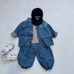 【80-130cm】パンツ キッズ ボーダー柄 薄手 イージー - 画像 (6)