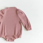 【66-90cm】ロンパース ベビー フリル リブ 無地 - 画像 (9)