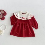 【73-110cm】ワンピース 女の子 蝶結び ニット - 画像 (3)