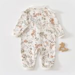 【66-90cm】ロンパース ベビー 森プリント フリル - 画像 (4)