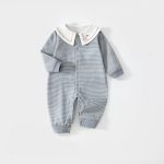 【59-90cm】ロンパース ベビー ボーダー柄 セーラー - 画像 (4)