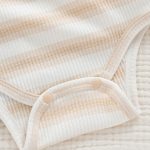 【59-90cm】ロンパース ベビー ベージュ ボーダー - 画像 (8)
