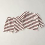 【80-130cm】セットアップ キッズ カジュアル ボーダー - 画像 (10)