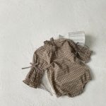 【66-90cm】ロンパース ベビー レトロ チェック - 画像 (5)