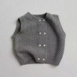 【73-100cm】ベスト ベビー ニット 無地 - 画像 (5)