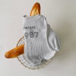【66-90cm】ロンパース ベビー 数字 プリント ワッフル - 画像 (7)