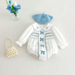 【66-90cm】ロンパース ベビー レトロ 蝶結び - 画像 (5)