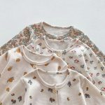 【66-90cm】長袖ロンパース ベビー ワッフル ナチュラル - 画像 (20)