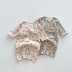 【66-90cm】長袖ロンパース ベビー ワッフル ナチュラル - 画像 (8)
