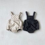 【66-90cm】サロペット ベビー コーデュロイ ドット