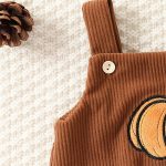 【70-100cm】ロンパース ベビー サロペット ハロウィーン コーデュロイ 刺繍 - 画像 (8)