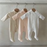 【66-90cm】ロンパース ベビー ナチュラル 無地 - 画像 (3)