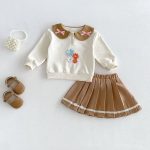 【73-100cm】トップス＆スカート 女の子 可愛い フラワー - 画像 (3)